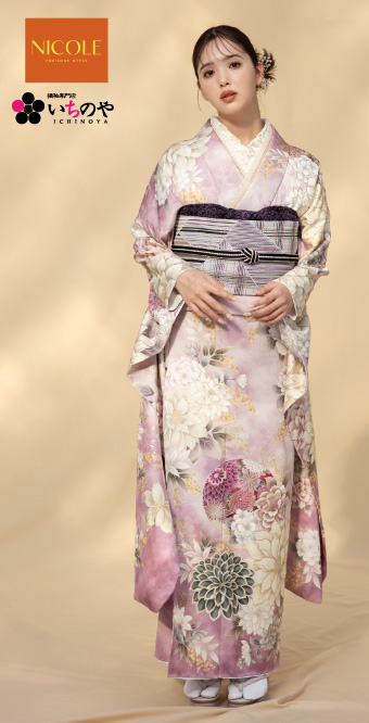 藤田ニコル 新作ハッピーカラーふりそで №430(クラシック・レッド